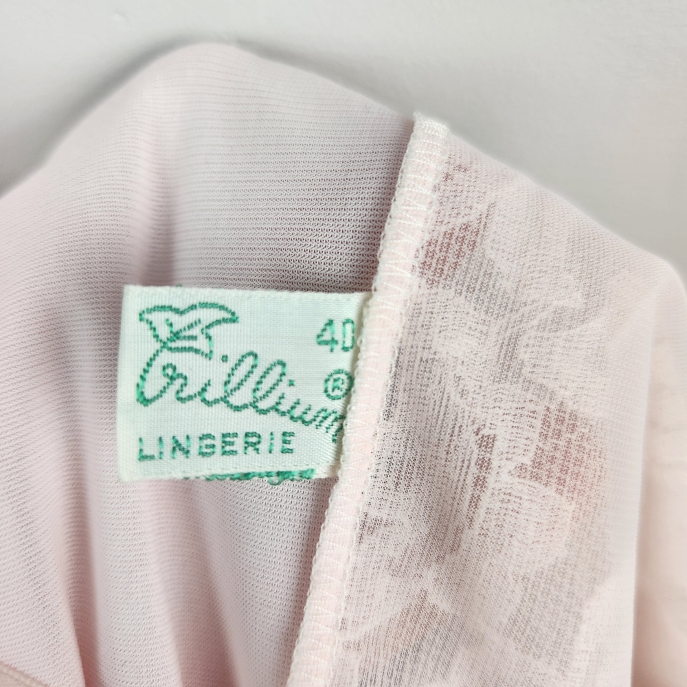 50s Vintage Trillium Pink Chemise Lingerie - Picture 8 of 8